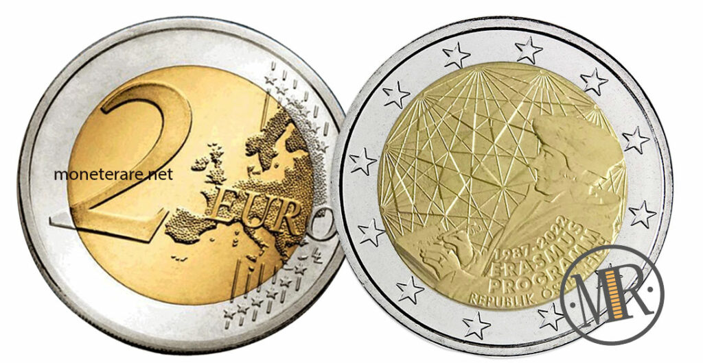 2 Euro Österreich 2022 Erasmus-Programm