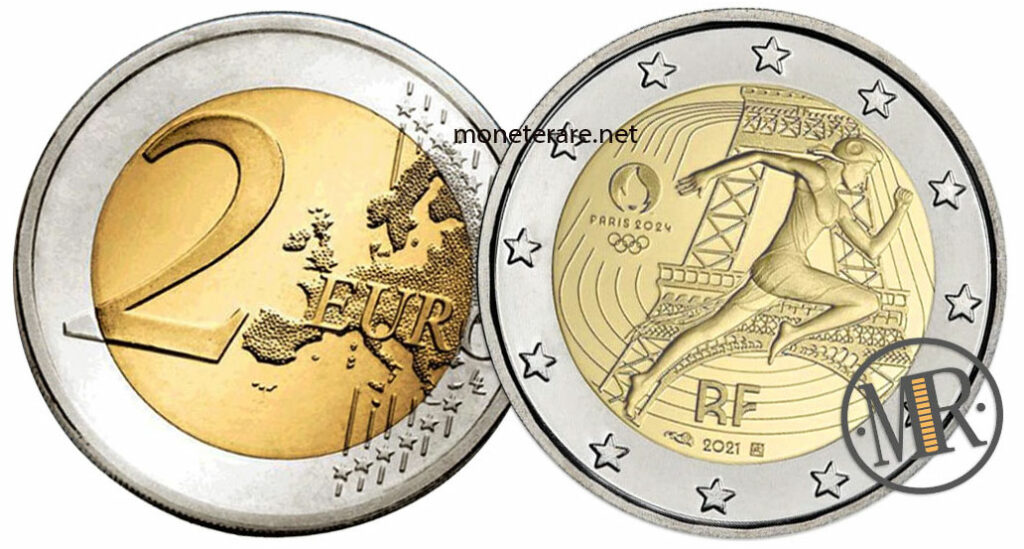 2 Euro Gedenkmünze Frankreich 2021 XXXIII. Olympische Spiele Paris 2024