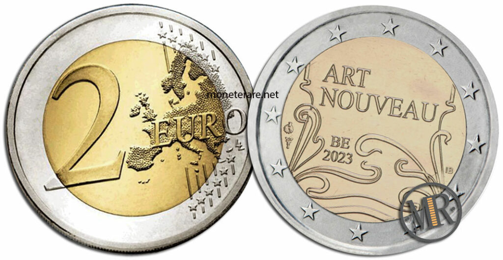 2 Euro Gedenkmünze Belgien 2023 Jugendstil