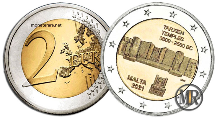 2 Euro Gedenkmünze Malta 2021 Tempel von Tarxien