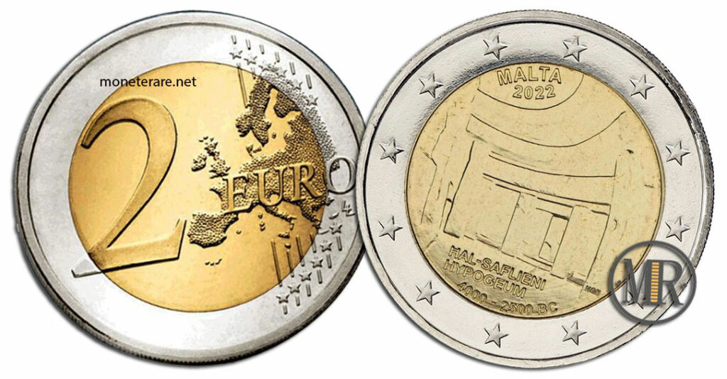 2 Euro Commemorativi Malta 2022 Ipogeo di Ħal-Saflieni