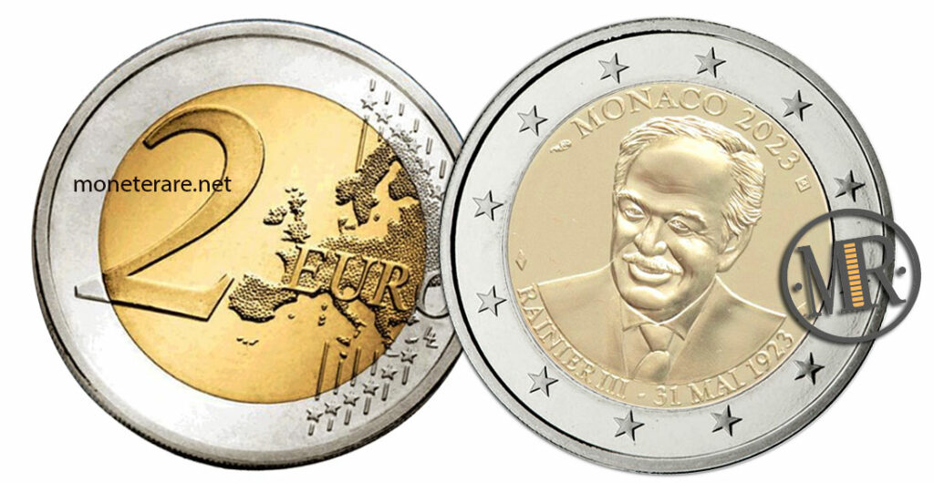 2 Euro Gedenkmünzen Monaco 2023 Prinz Rainier III