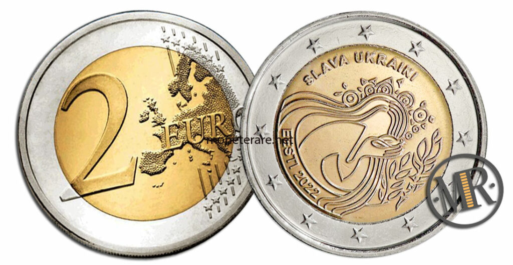 2 Euro Gedenkmünze Estland 2022 Slava Ukraini