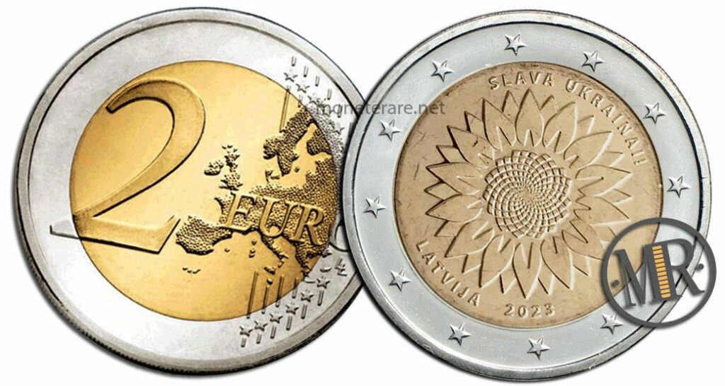 2 Euro Commemorativi Lettland 2023 Sonnenblume für die Ukraine