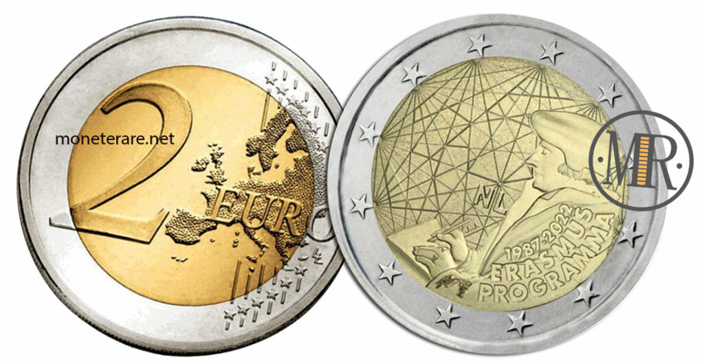 2 Euro Gedenkmünzen Niederlande 2022 Erasmus-Programm