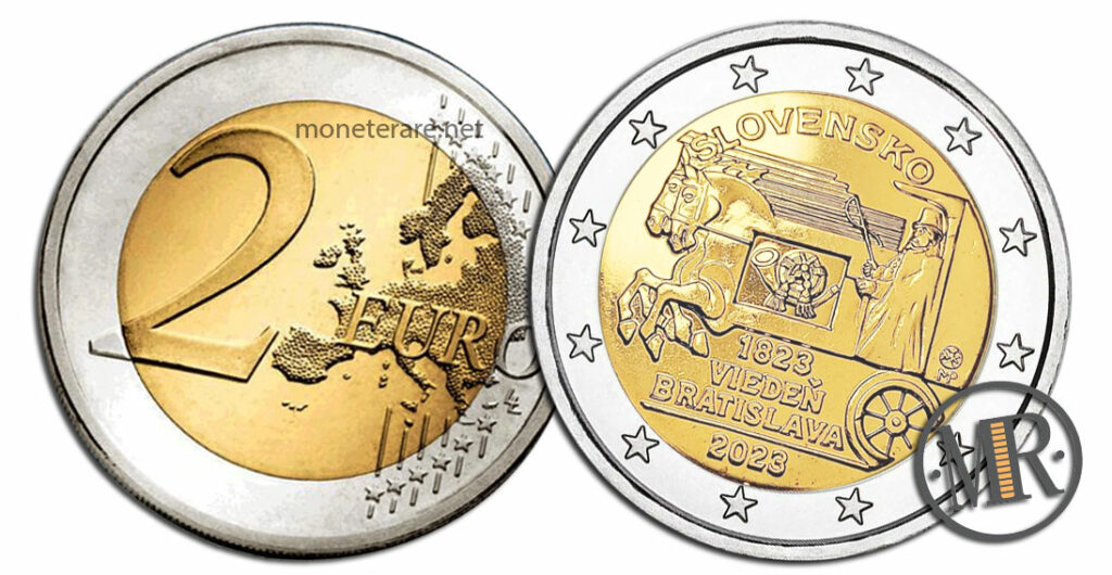 2 Euro Commemorativi Slovacchia 2023 Corriere a Cavallo Vienna Bratislava
