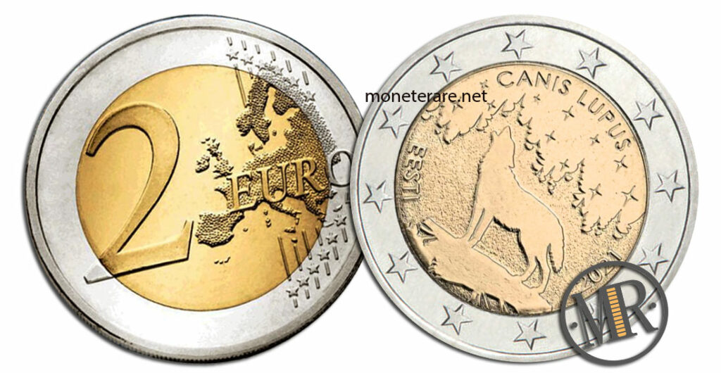 2 Euro Estland 2021 Wolf
